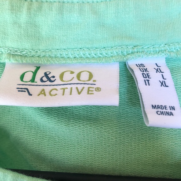 D & Co. Active 1/4 Sleeve Mint Green Top Size L - Picture 4 of 6